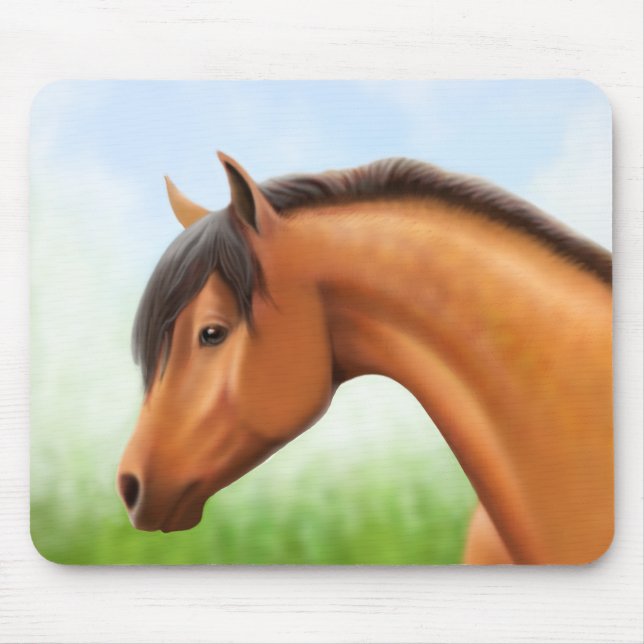 Dappled Bucht-Araber-Pferd Mousepad (Vorne)