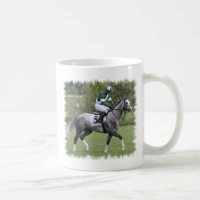 Dappled graue Rennen-Pferdekaffee-Tasse Kaffeetasse (Rechts)