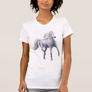 Dappled graues Pferdeschaufel-Hals-Shirt T-Shirt
