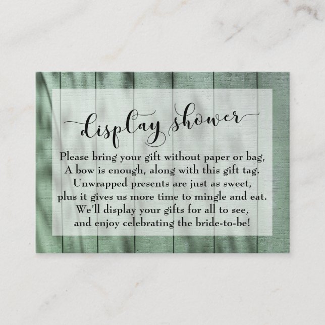 Dappled Green Wood No Wrap Brautparty Card Begleitkarte (Vorderseite)