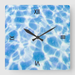 Dappled Wasser Quadratische Wanduhr