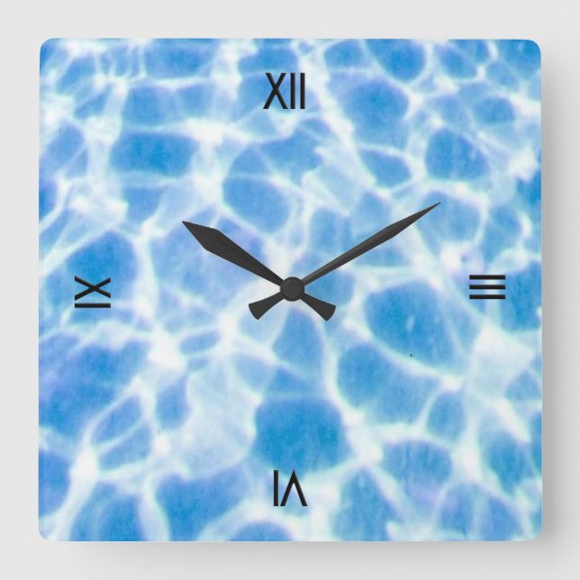 Dappled Wasser Quadratische Wanduhr (Vorderseite)