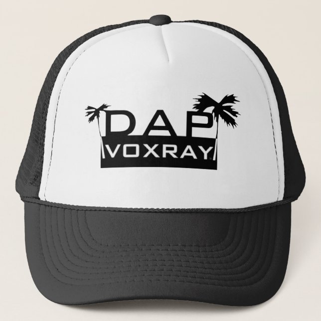 DapVoxray_Logo_Palms_Black_White Truckerkappe (Vorderseite)