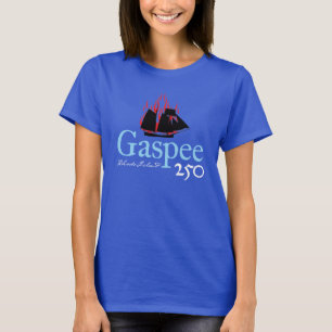 DAR Gaspee250 Rustikales Logo auf blau T-Shirt