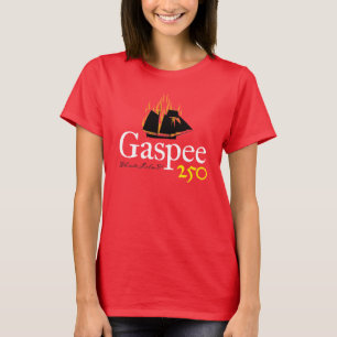 DAR Gaspee250 Rustikales Logo auf Rot T-Shirt