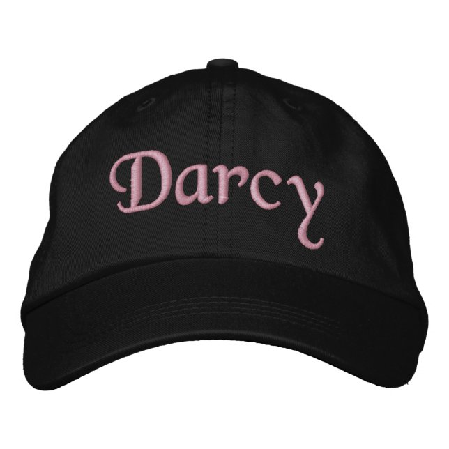 Darcy bestickte Baseballkappe Hut Pink Black (Vorderseite)