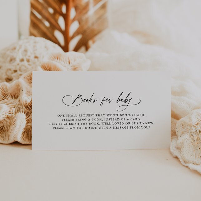 DARCY Boho Schwarz-weiß Baby Showbücher für Baby Begleitkarte (DARCY Boho Black White Baby Shower Books for Baby Enclosure Card)