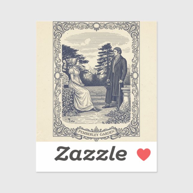 Darcy & Elizabeth scene Aufkleber (Blatt)