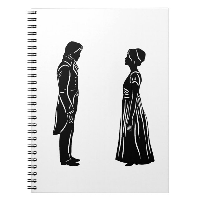 Darcy & Lizzy Silhouette Notizblock (Vorderseite)