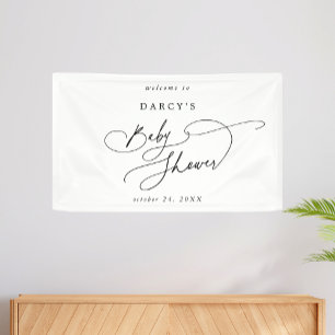DARCY Minimalistisch Unique Schwarz-weiß Baby Dusc Banner