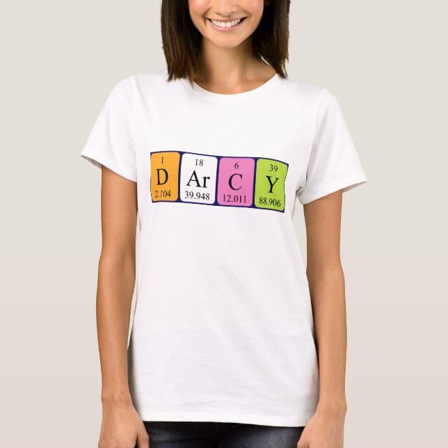 Darcy Namen-Shirt periodischer Tabelle T-Shirt (Vorderseite)