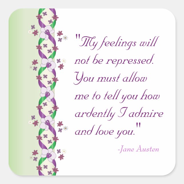 Darcy Quote Wedding Sticker (Vorderseite)