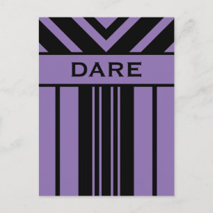 Dare Black and Lila Stripes & Chevrons Postkarte