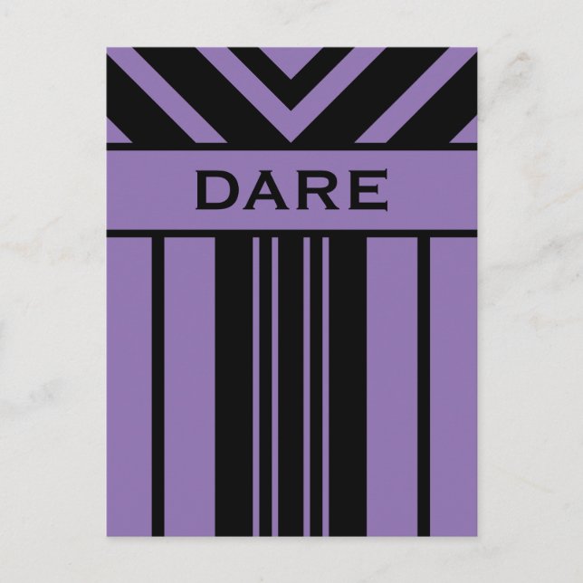 Dare Black and Lila Stripes & Chevrons Postkarte (Vorderseite)