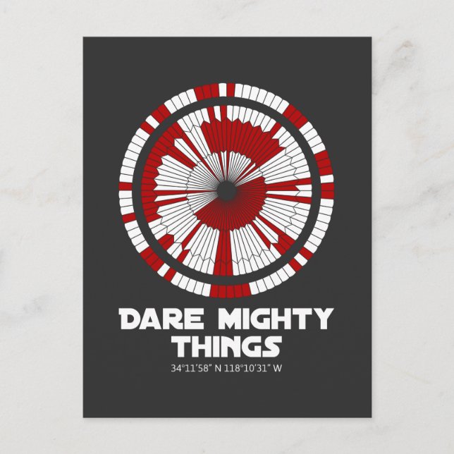 Dare Mighty Things Beharrlichkeit Mars Rover Landi Postkarte (Vorderseite)