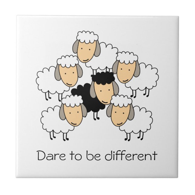Dare to be Different Black Sheep Fliese (Vorderseite)