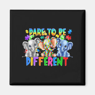 Dare to be Different Niedlich Elephant Autismus Aw Magnet