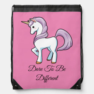 Dare to be Unicorn Drawstring Backpack Sportbeutel