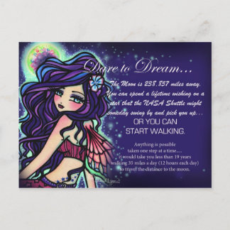 "Dare to Dream" Inspiration Fantasy Faidies Art Postkarte