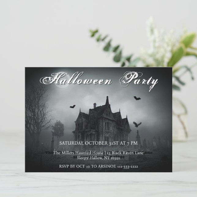 Dare to Enter Halloween-Party Einladung (Stehend Vorderseite)