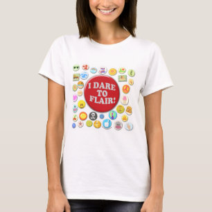 Dare to Flair Fun Buttone Cartoon Design T-Shirt