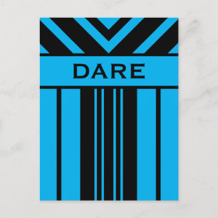 Dare Vibrant Blue and Black Stripes & Chevrons Postkarte