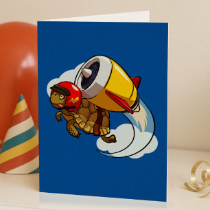 Daredevil Flying Tortoise mit Jet Pack-Cartoon