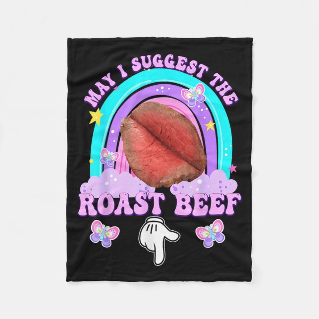Darf ich den Roastbeef mit peinlichem Humor vorsch Fleecedecke (Vorderseite)
