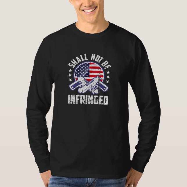 darf nicht gegen die Fahne von Patriotic America v T-Shirt (Vorderseite)