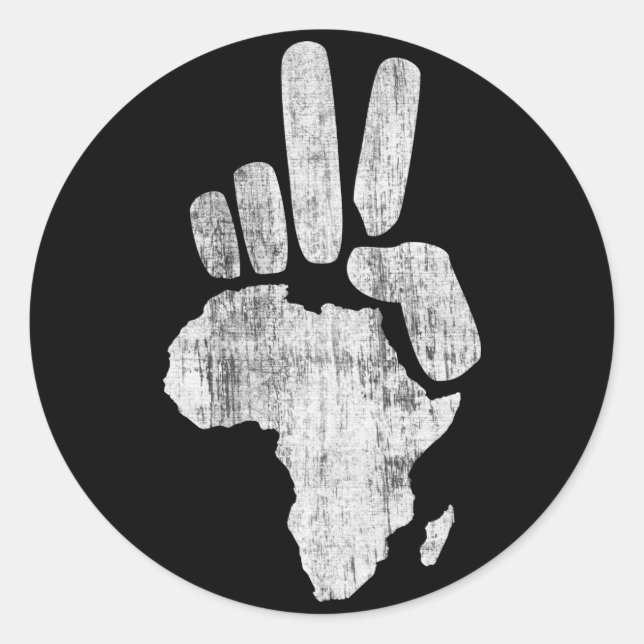 Darfur Africa Peace hand Runder Aufkleber (Vorderseite)