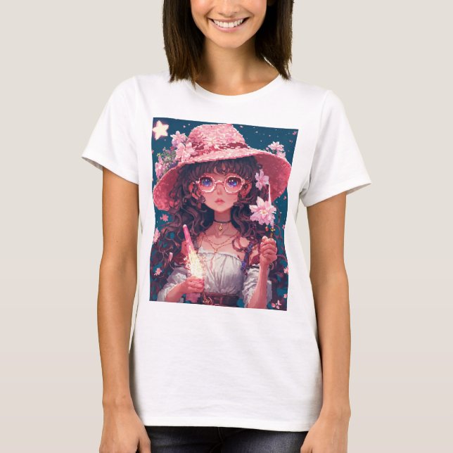 Dargestellt werden Pixelkunst mit Design-Stilen T-Shirt (Vorderseite)