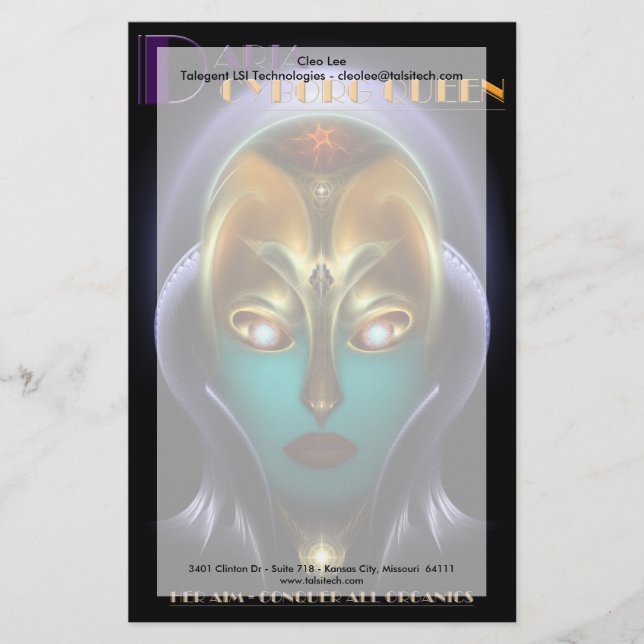 Daria Cyborg Queen Briefpapier (Vorderseite)