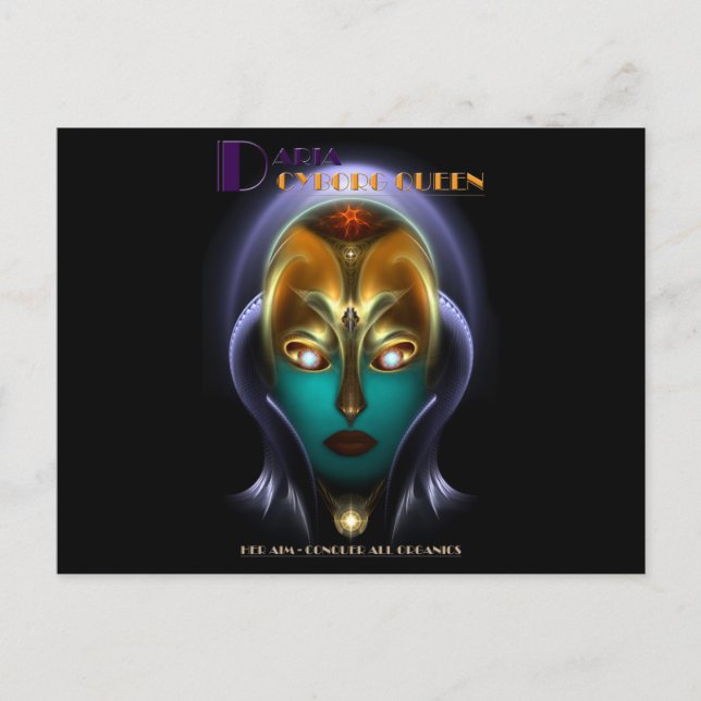 Daria Cyborg Queen Postkarte (Vorderseite)