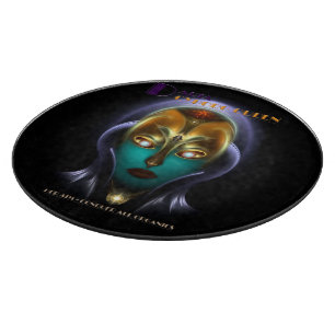 Daria Cyborg Queen Round Glass Cutting Board Schneidebrett