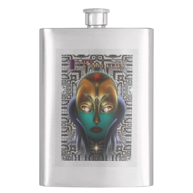 Daria Cyborg Queen Tech 8oz Classic Flask Flachmann (Vorderseite)