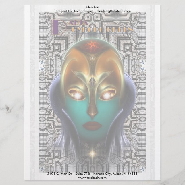 Daria Cyborg Queen Tech Briefkopf (Vorderseite)