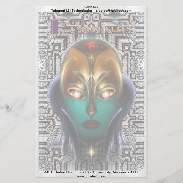 Daria Cyborg Queen Tech Briefpapier (Vorderseite)