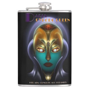 Daria Cyborg Queen Vinyl Wrapped 8oz Flask Flachmann