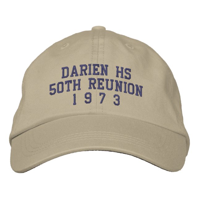 Darien High School 50. Wiedersehen Bestickte Baseballkappe (Vorderseite)