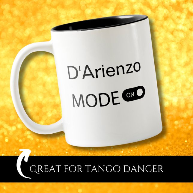 D'Arienzo-Modus auf lustigen Tango Tänzer Zweifarbige Tasse (Von Creator hochgeladen)