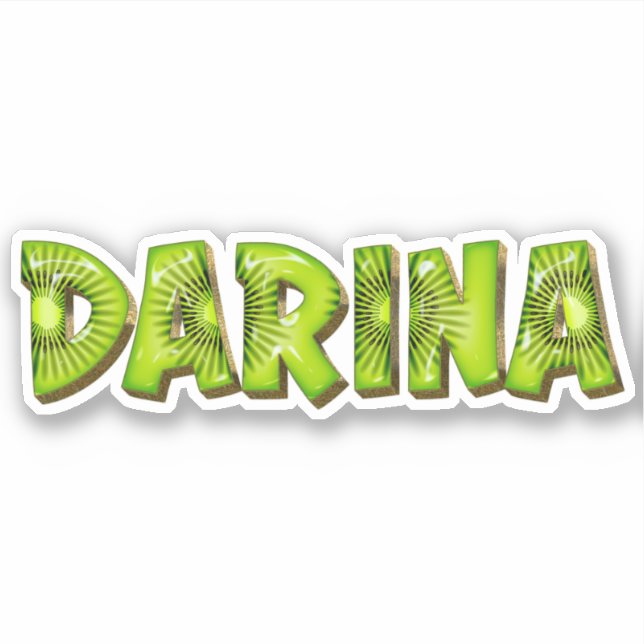 Darina Name Kiwi Design Aufkleber Sticker (Vorderseite)