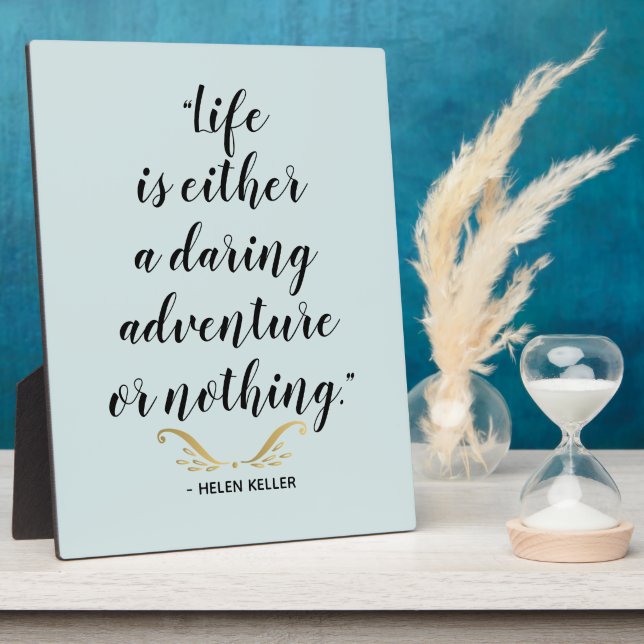 Daring Adventure Keller Quote Fotoplatte (Seite)
