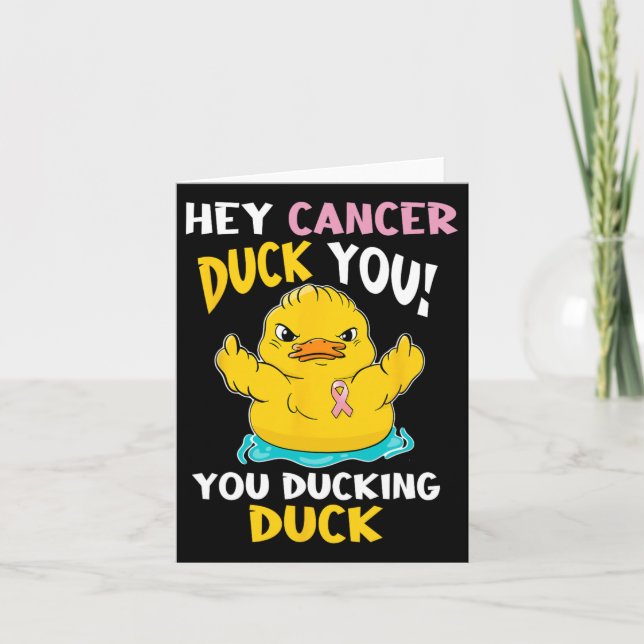 Daring Duckie - Brustkrebs-Krieger Karte (Vorderseite)