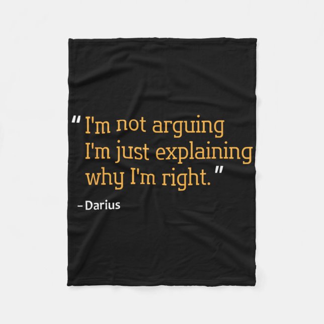 Darius Gift Quote Funny Geburtstag Personalisierte Fleecedecke (Vorderseite)