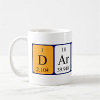 Darius Namen-Tasse periodischer Tabelle