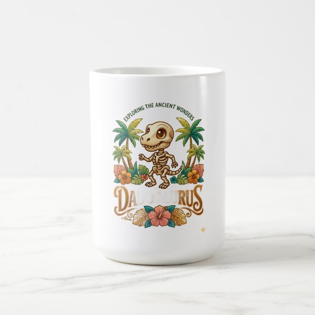 Darius Skelett Dinosaur Langarmshirt Kaffeetasse (Mittel)
