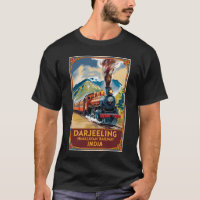 Darjeeling India Train Painterly Travel Art Retro