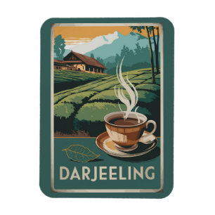 Darjeeling Indien Tee Reise Kunst Vintage Magnet
