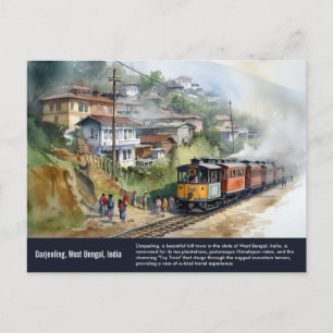 Darjeeling Indien   Wasserfarbenmalerei auf Reisen Postkarte