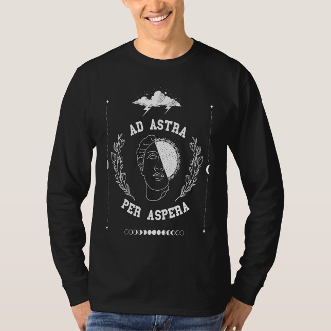 Dark Academia Ad Astra Per Aspera Tarot Sun Moon a T-Shirt (Vorderseite)